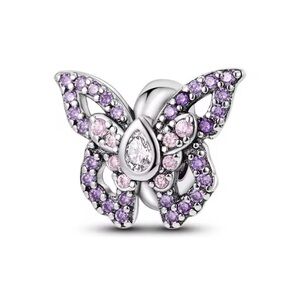 Fashion Jewelry Butterfly Bracelet Charm in Purple and Pink
